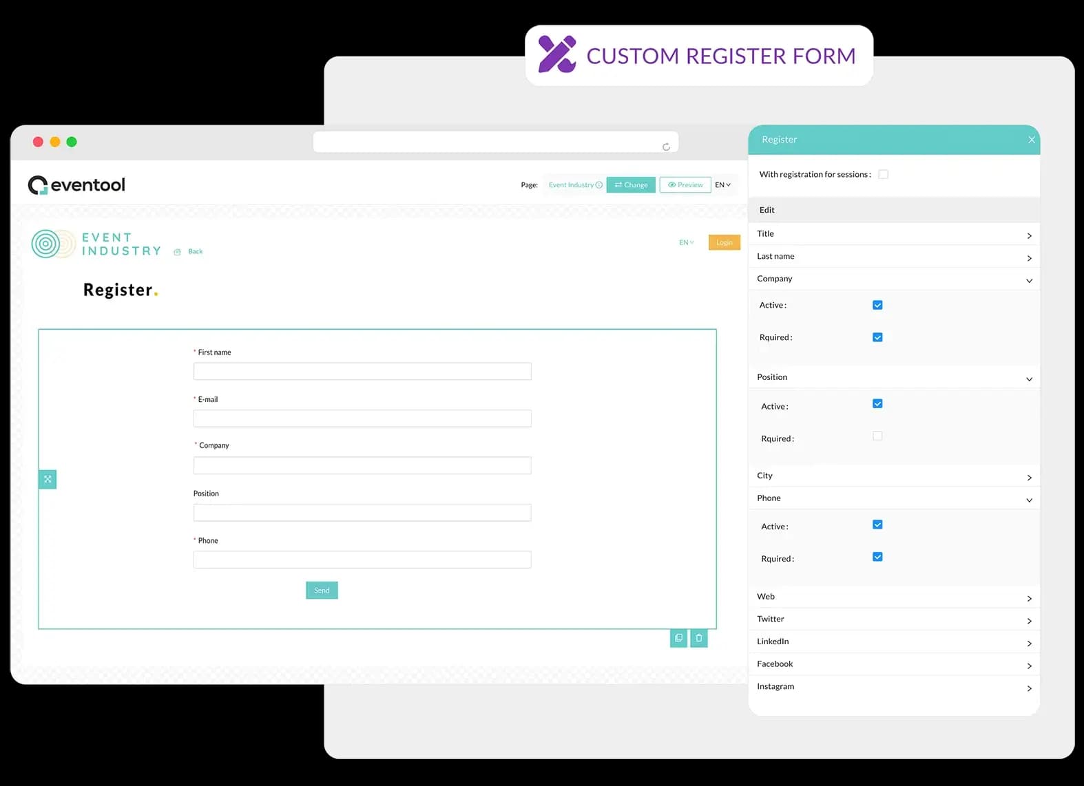Modulo di registrazione all'evento