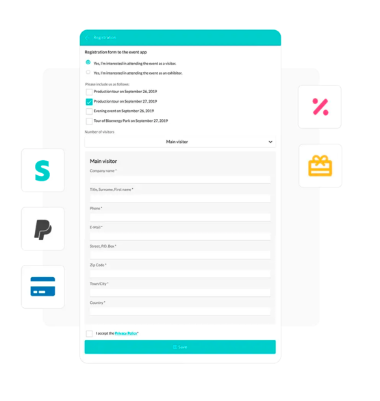 Offer different payment methods (card, transfer, PayPal, Stripe, etc.) and register discount vouchers